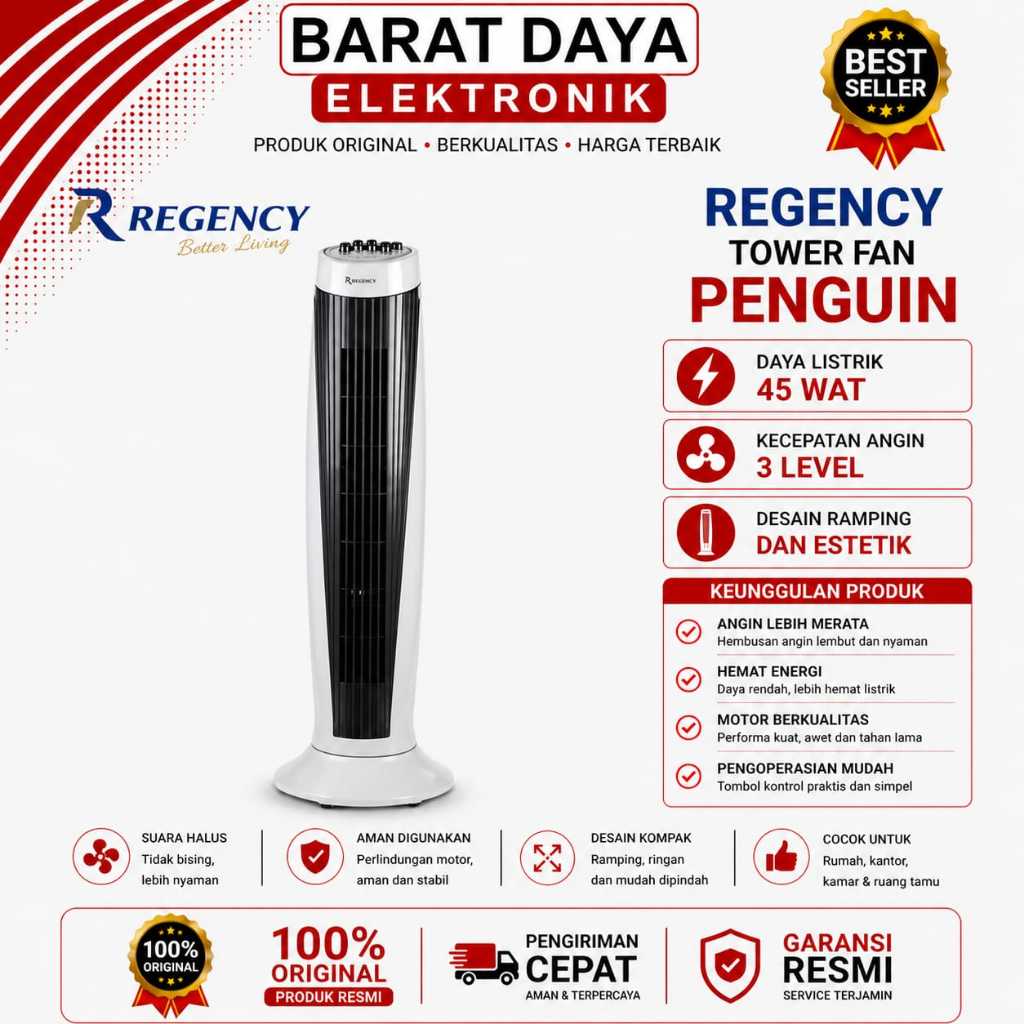 Regency Kipas Tower Fan Penguin