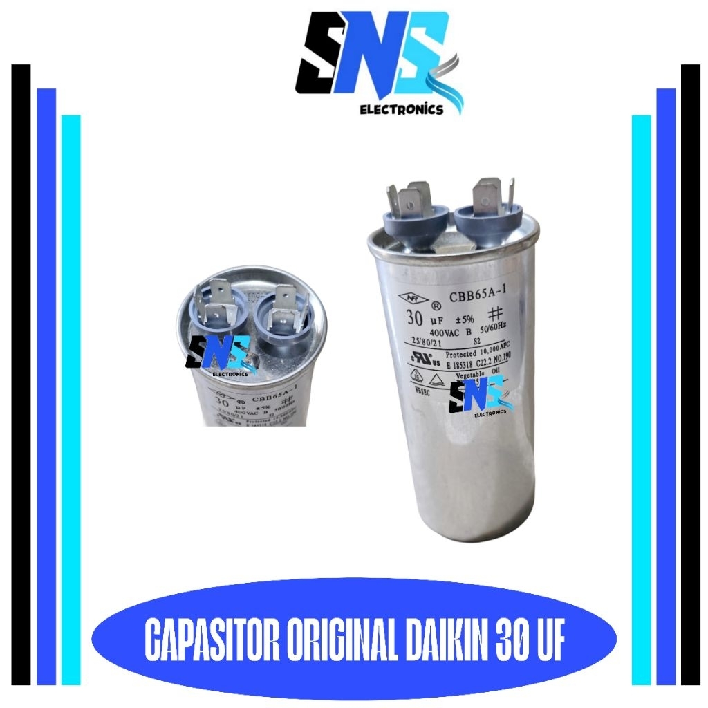 Kapasitor AC ORIGINAL DAIKIN 30 uf  440 VAC - Capasitor AC daikin original 30uf kaki 2