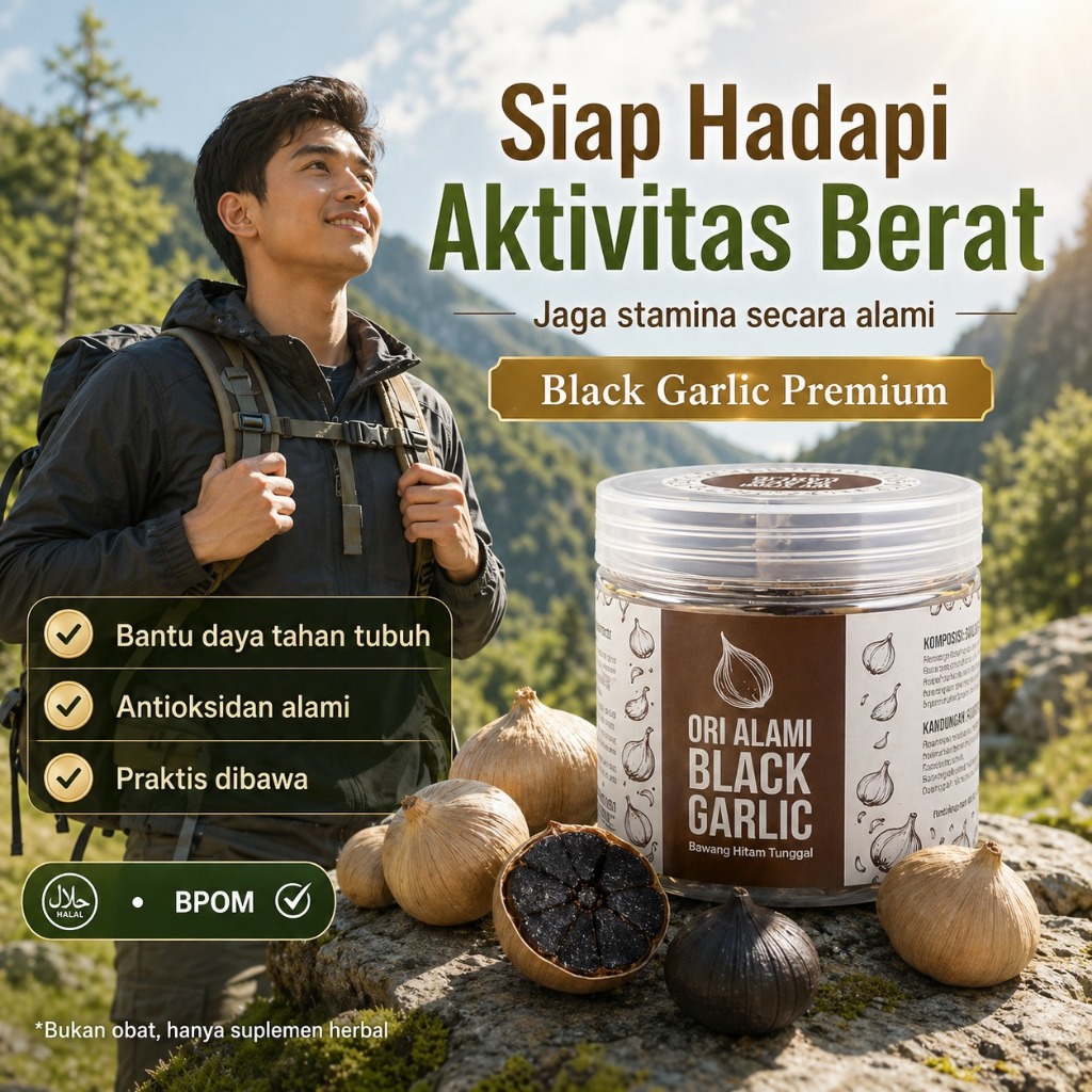 Bawang Hitam Lanang Black Garlic Solo Bawang Hitam Tunggal Premium 250 Gram COD