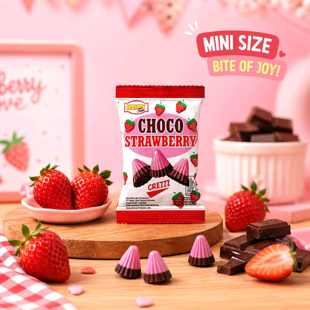 Happy Time Choco Strawberry ( Isi 10 Pcs)