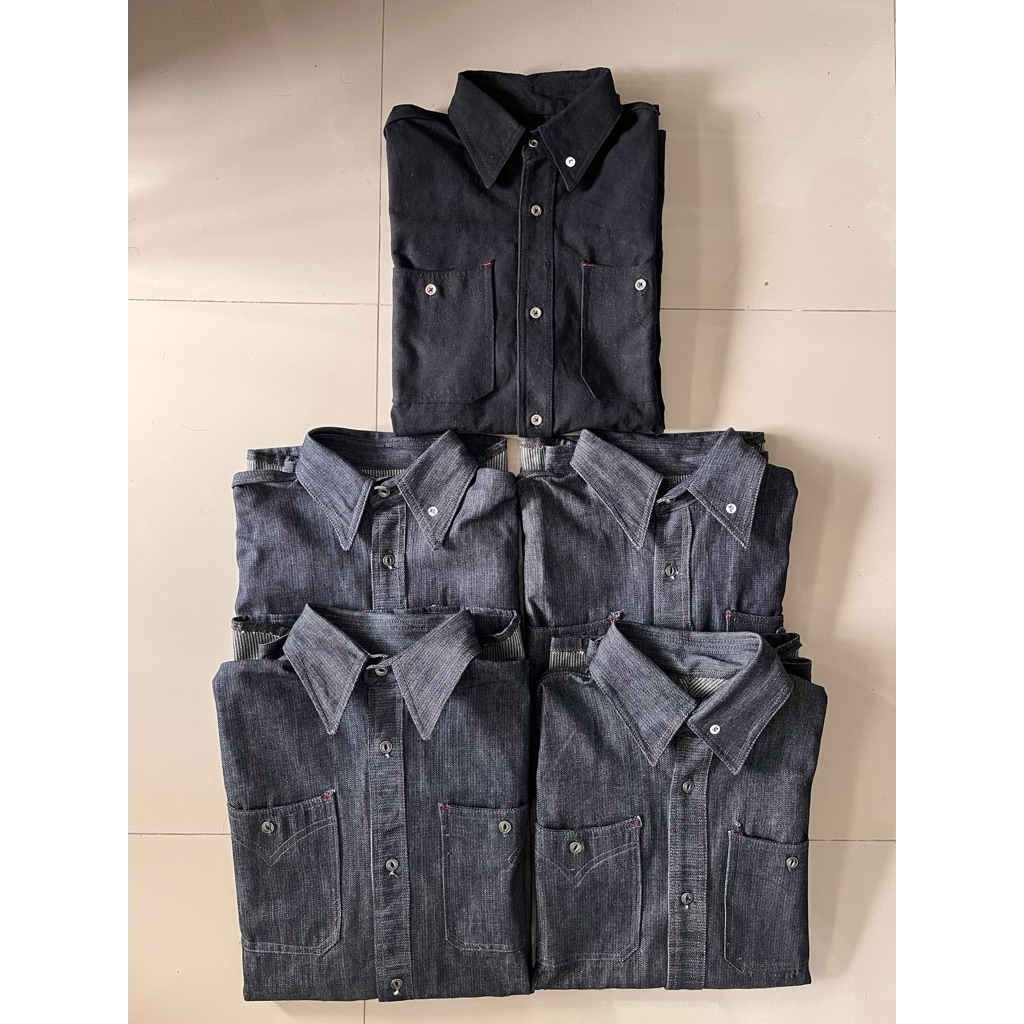 The Worker Shield 13oz HOV 001 Indigo Dobby Stripe Heavy CPO Overshirt