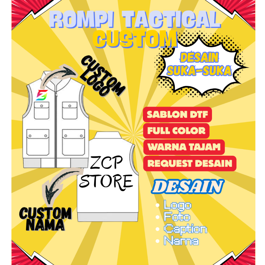 ROMPI TACTICAL CUSTOM SABLON I ROMPI LAPANGAN CUSTOM I ROMPI OUTDOOR