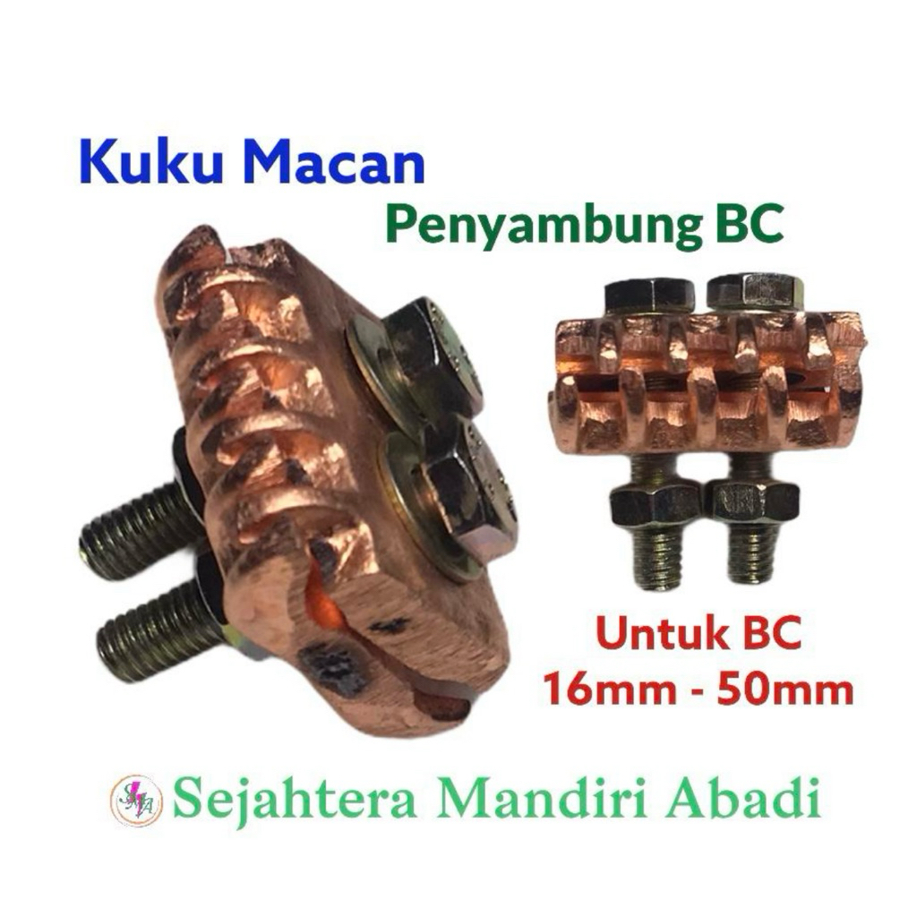 Kuku Macan BC 50mm Penyambung BC Bare Copper 16mm - 50mm