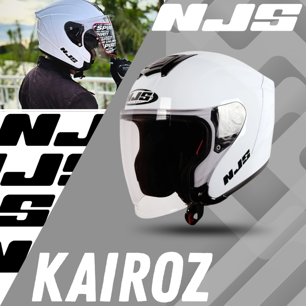 Helm NJS KAIROZ PUTIH V1 Original SNI Half-Face