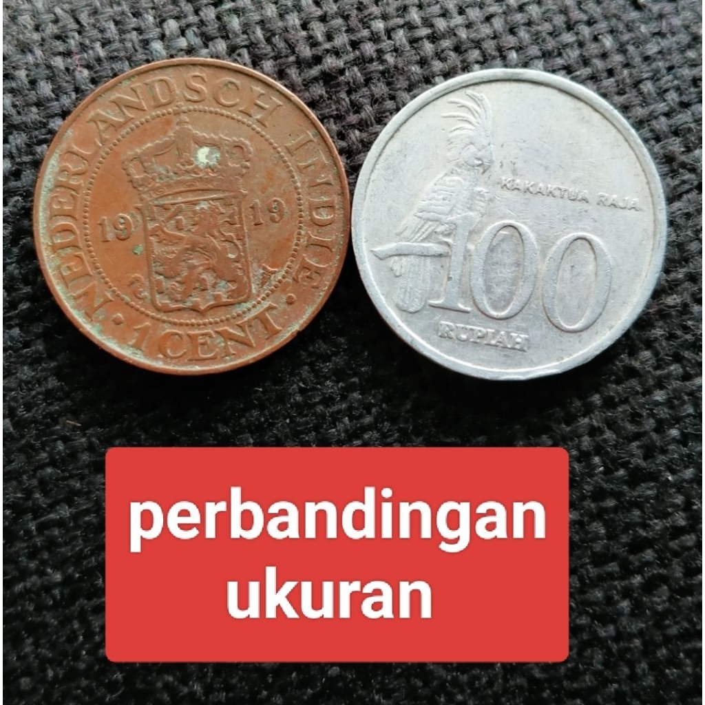 Koin Kuno Ned Indie zaman Belanda 1 cent tahun 1919