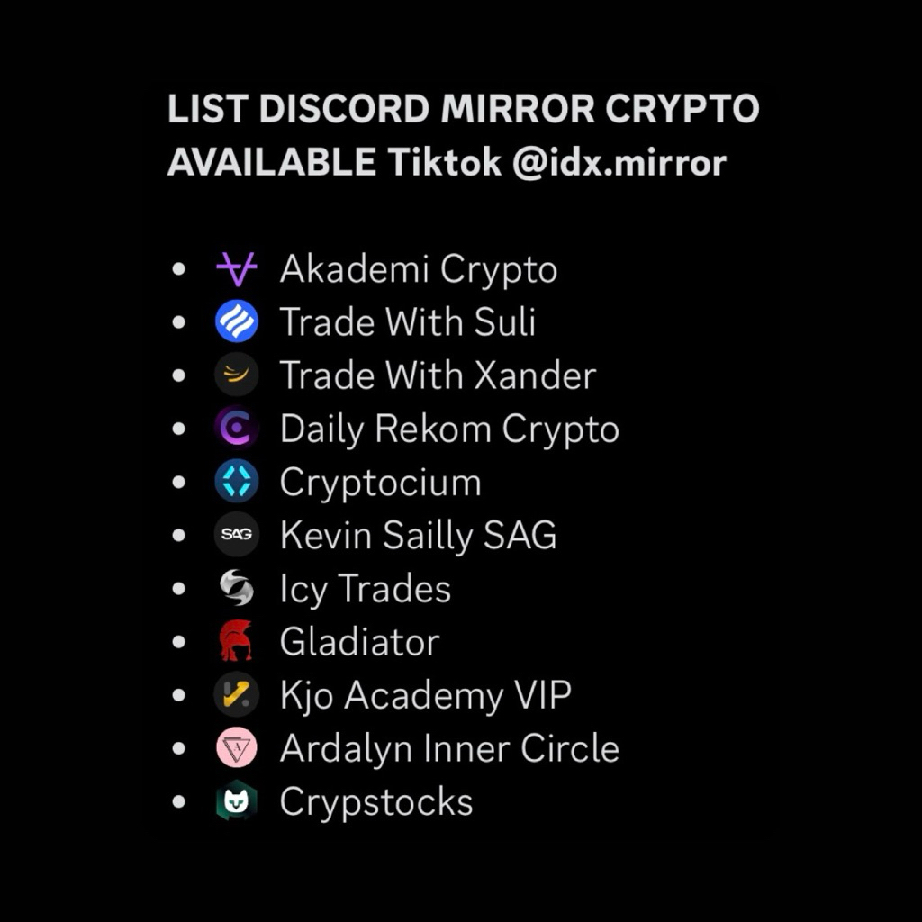 Mirror Kelas Crypto | Akademi Crypto | Kjo Academy | TWS | TWX | Cryptocium | SAG | Icy Trades | Gla