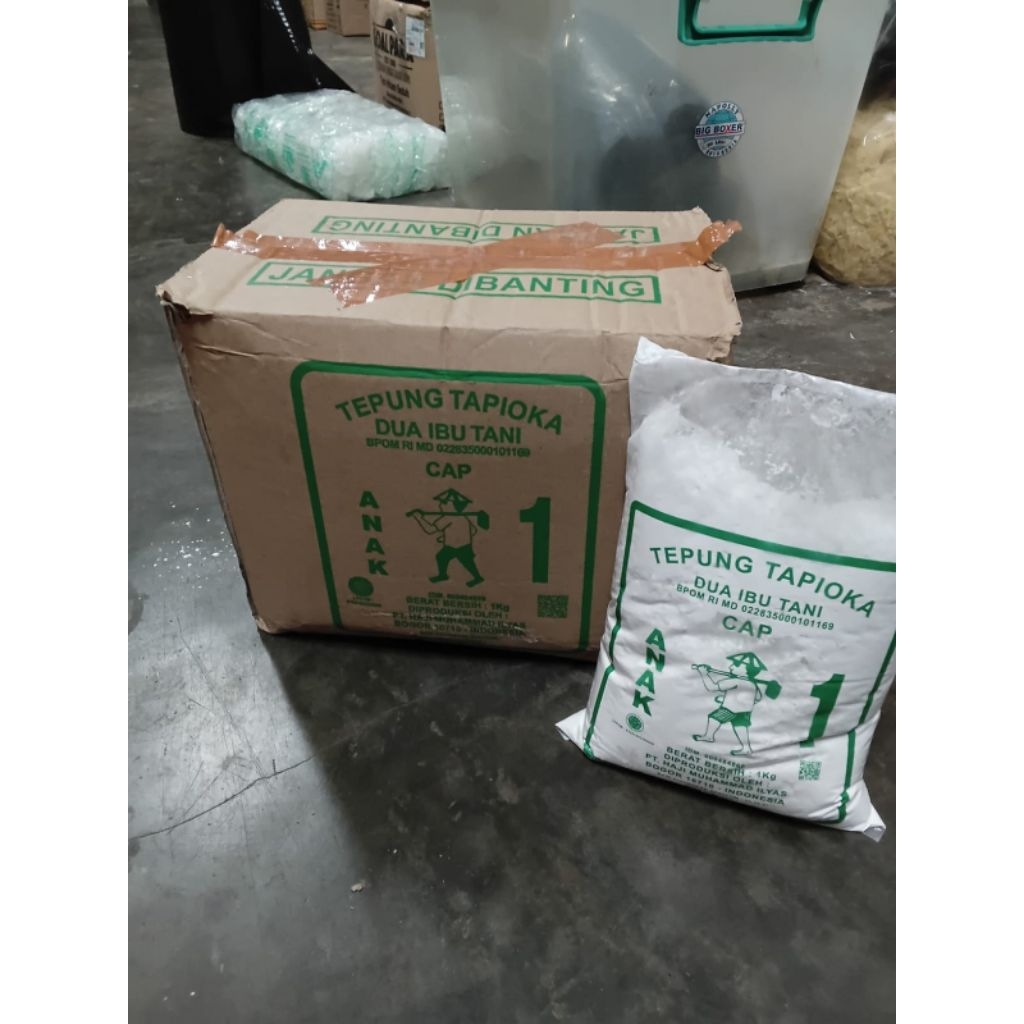 Sagu Tani Dua Ibu Cap Anak 1 isi 1kg Dus / Sagu Tani Dua  Ibu Tani cap Anak 1 Kemasan 1kg Dus / Tepu
