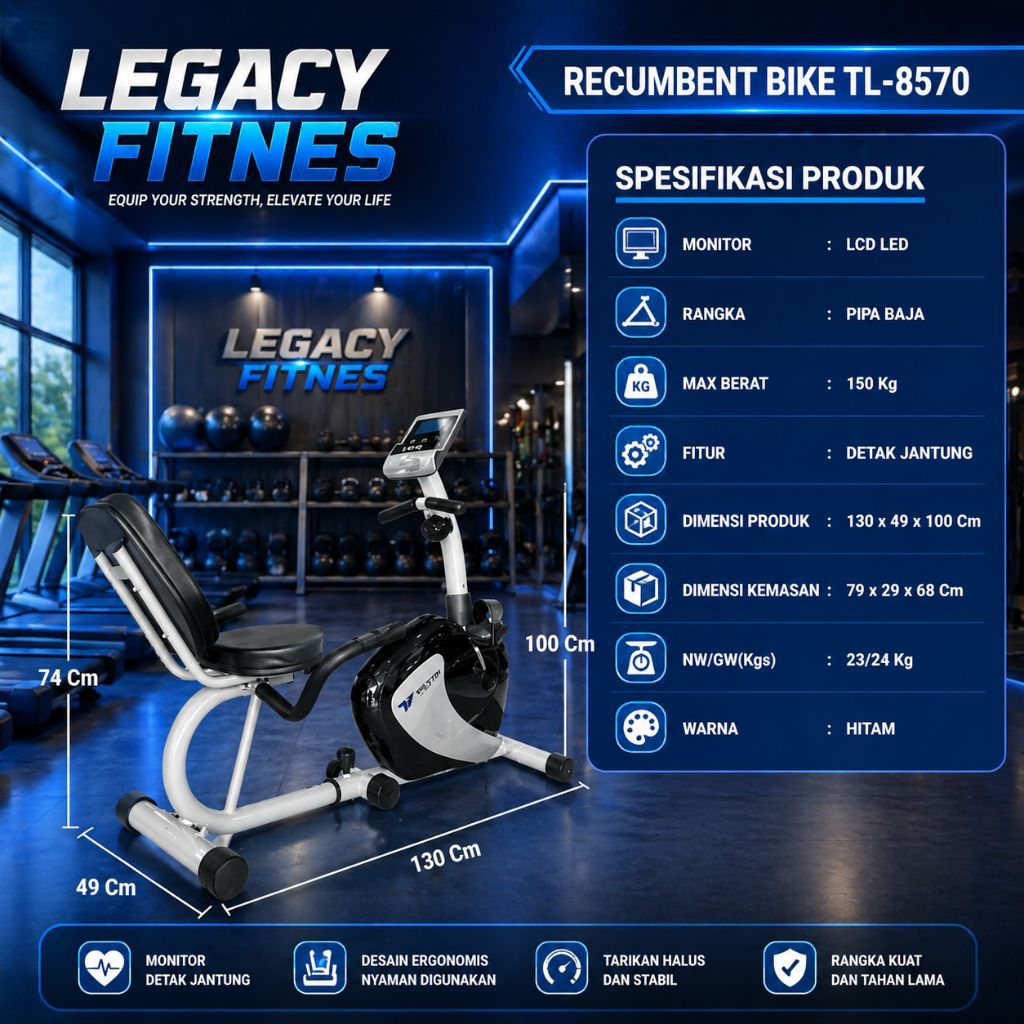 Sepeda Statis Terapi dan Fitnes TL 8570 Alat Fitnes
