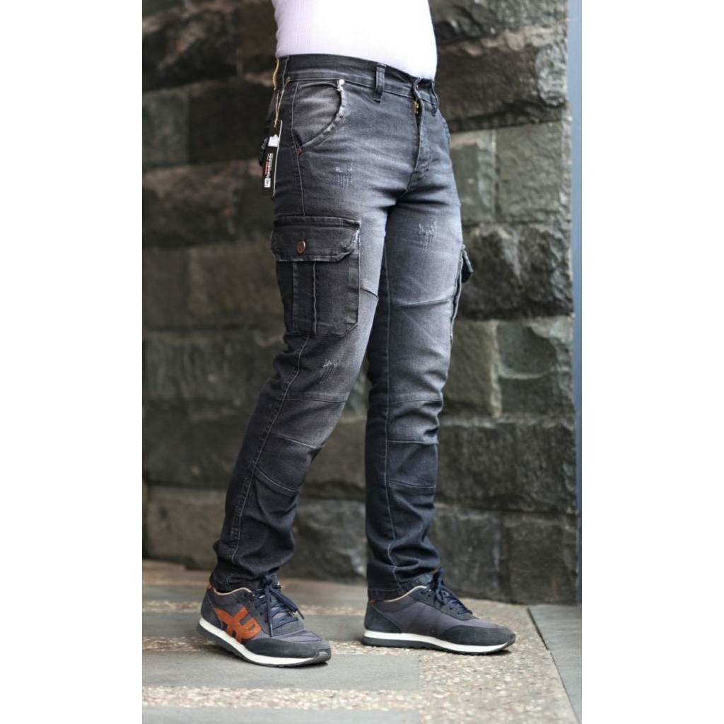 Celana Jeans Cargo Bikers Pria Big size Terlaris