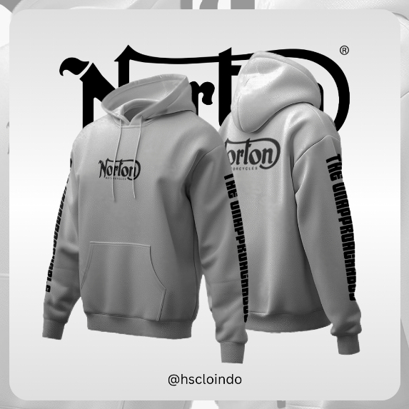 Jaket HOODIE JUMPER Norton Motorcycle Classic Vintage Adventure Moge Big Size Bahan Fleece Ukuran Ju