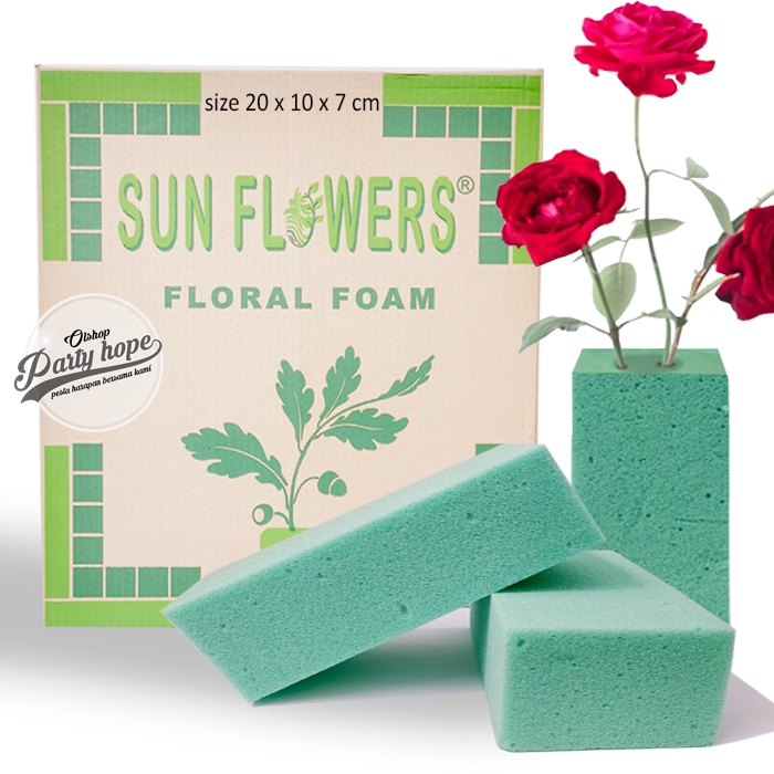 1 DUS ISI 24 Flower Foam Buket Bunga / Busa Bunga Hijau Kering Busa Merangkai Bunga