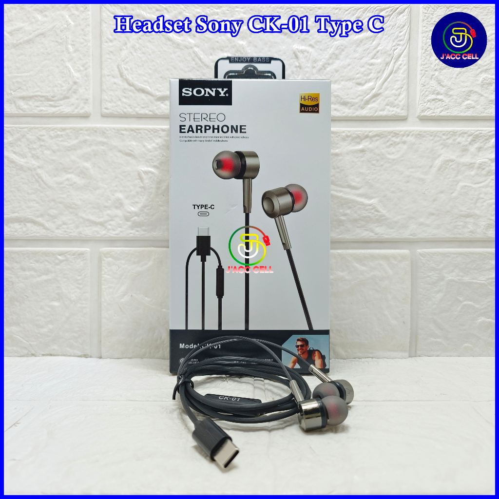 HF Headset Sony CK-01 Konektor Type C Stereo Earphone HIFI Sound Quality Universal Compatibility