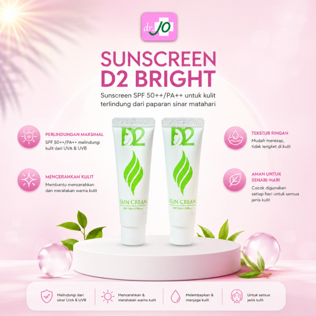 SUNSCREEN D2 BRIGHT | SUNBLOCK WHITENING | SPF 50 | DRJO SKINCARE