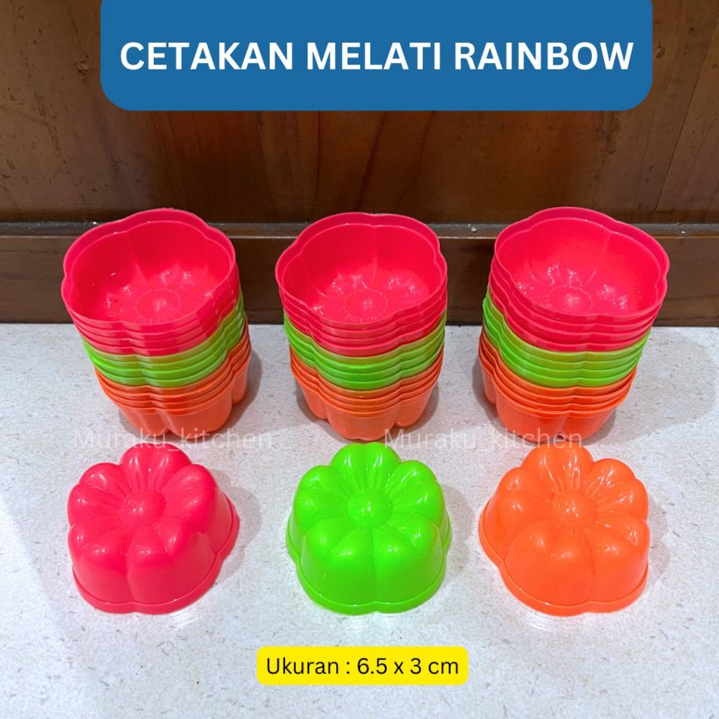 Cetakan Melati Kecil Rainbow | Cetakan Puding Jelly Agar Kue Putu Ayu Plastik Bunga