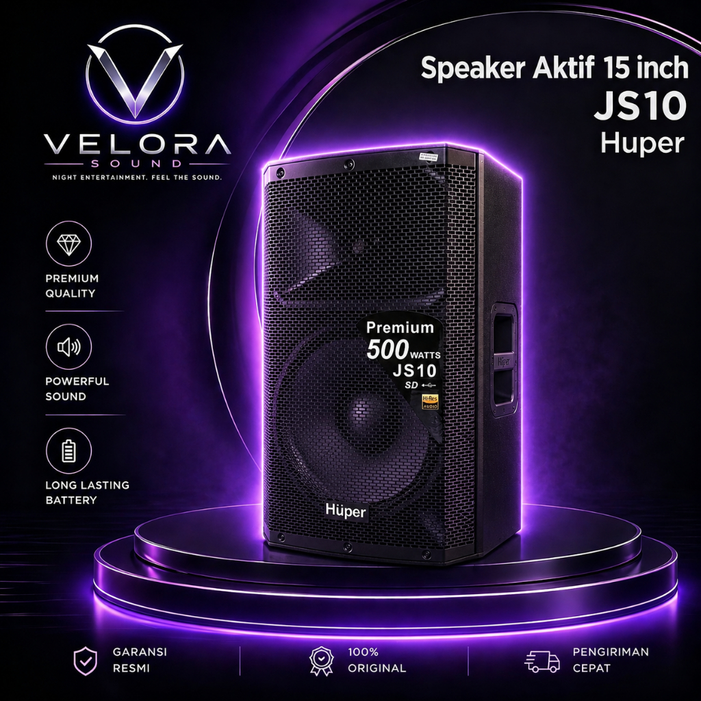 Speaker Aktif 15 Inch HUPER 2 Pcs Professional 400W Full Range High Power