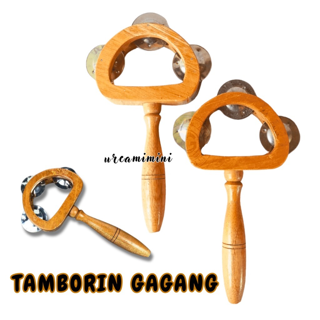 SALE 4.4 Tamborin Gagang /  Tamborin Kayu Model Gagang / Alat musik anak anak ecrek ecrek tamborin k