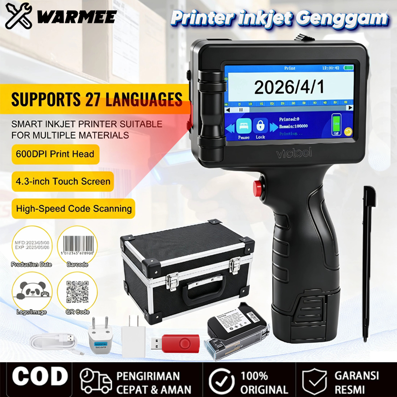 WARMEE Printer inkjet Genggam Portable Handheld Inkjet Printer Plastik/Keramik/Kaca Logo digital Lab