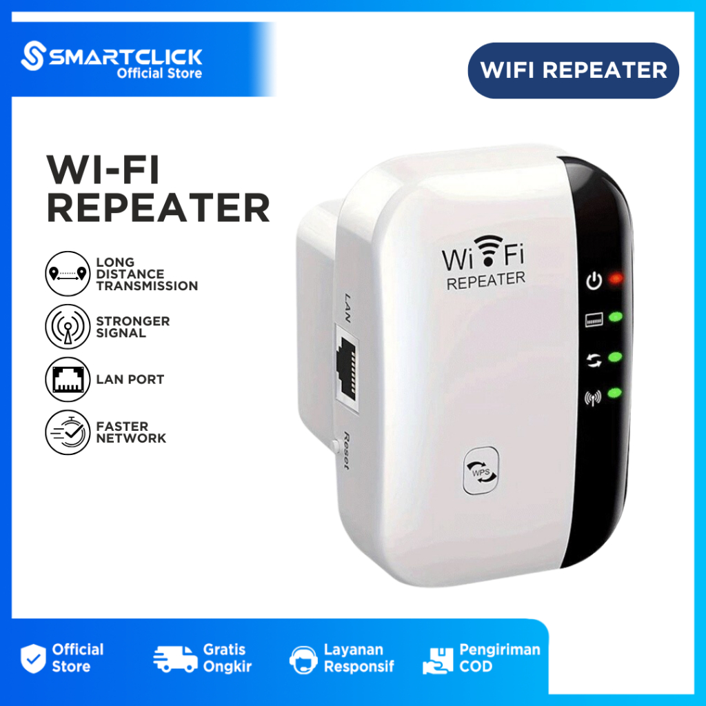 Wifi Repeater Wireless Extender Range LAN Port Penguat Signal