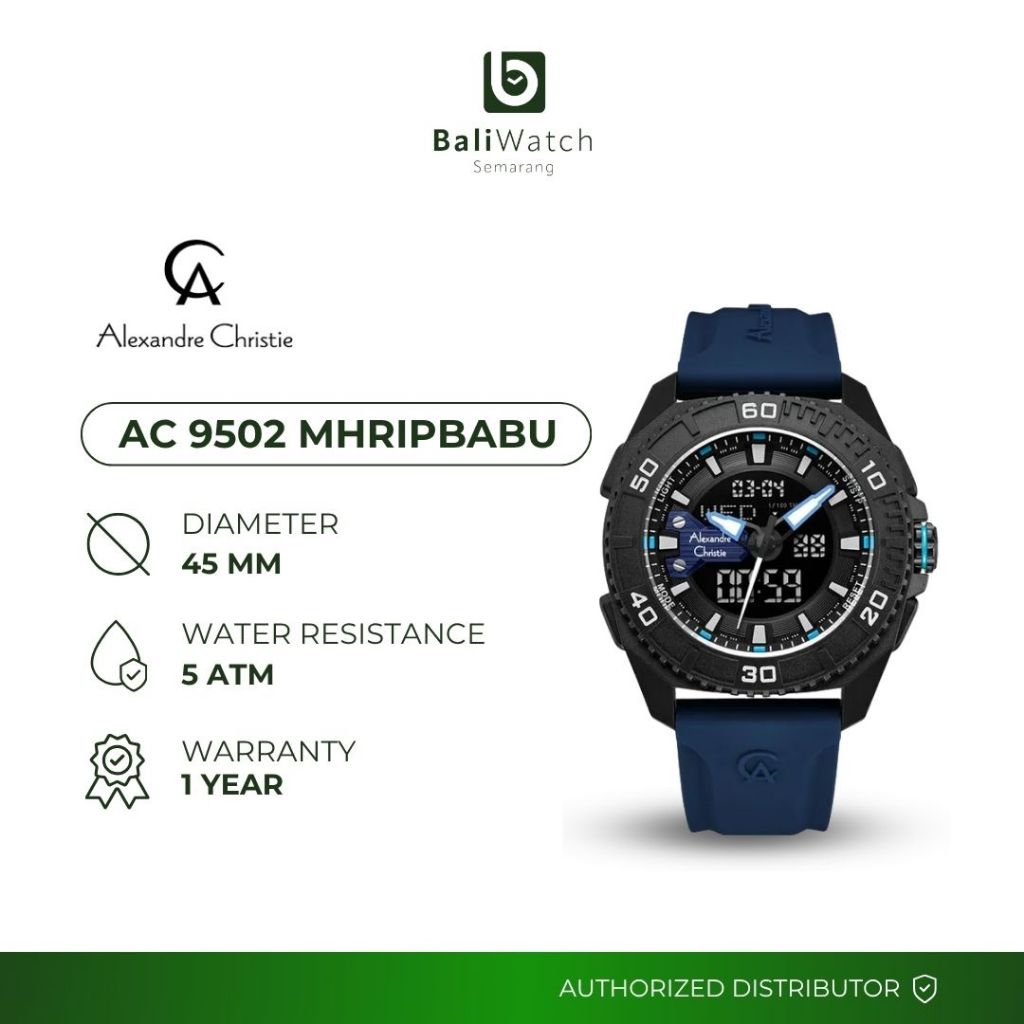 Alexandre Christie AC 9502 MHRIPBABU Jam Tangan Pria
