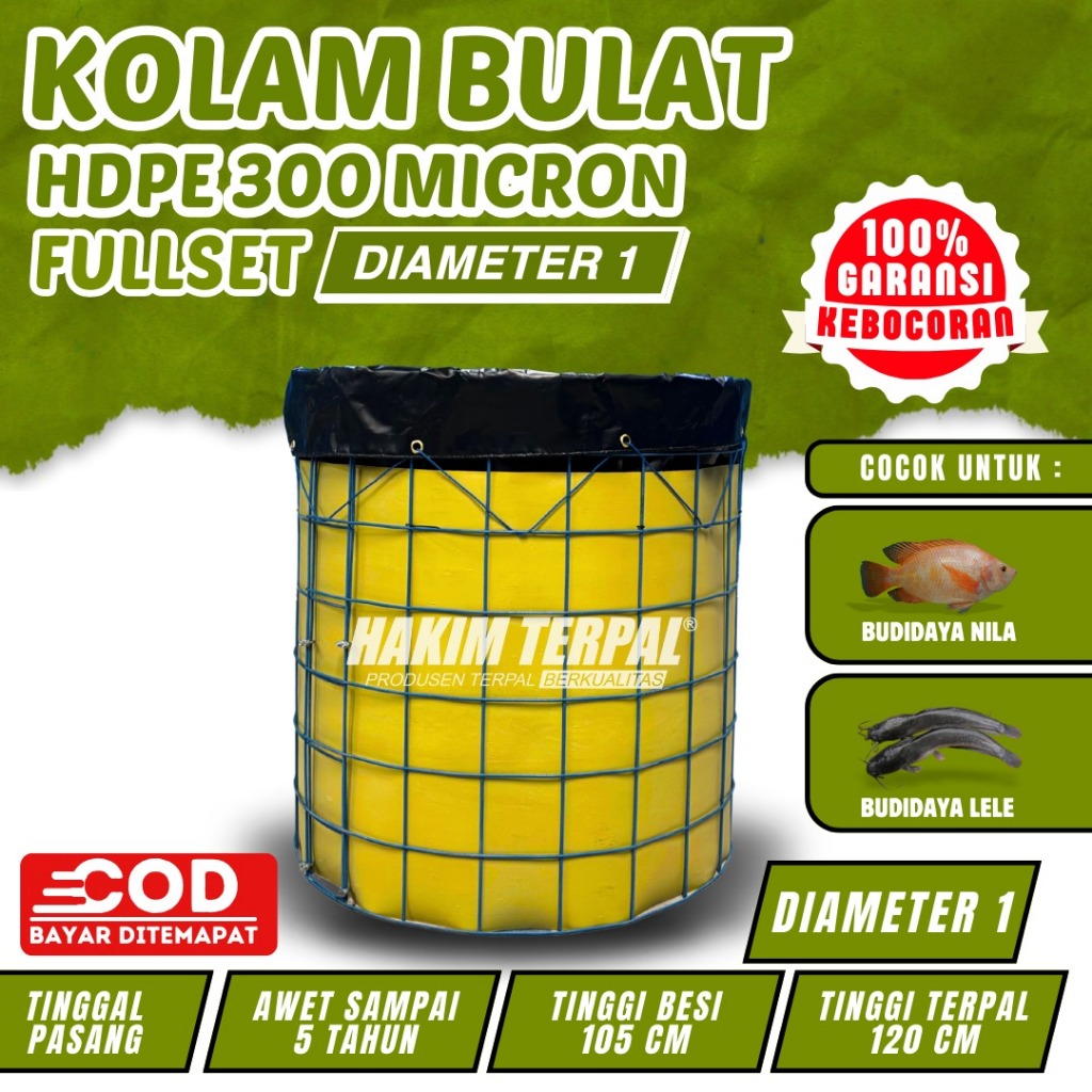 koalm bulat D1 fullset hdpe 300 mikron kolam