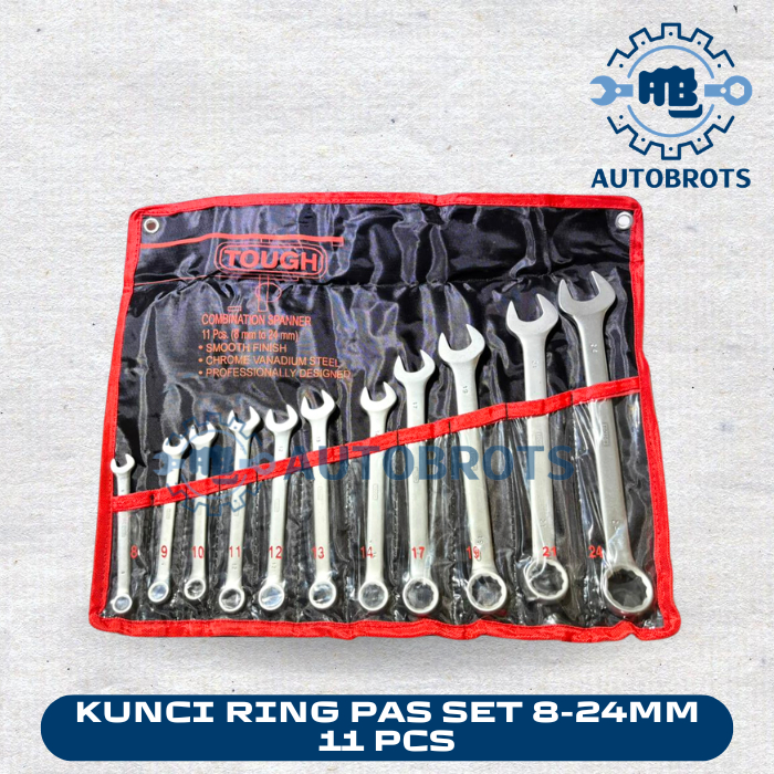 TOUGH Kunci Ring Pas Set 11 Pcs 8-24mm / Combination Wrench Set 11 Pcs