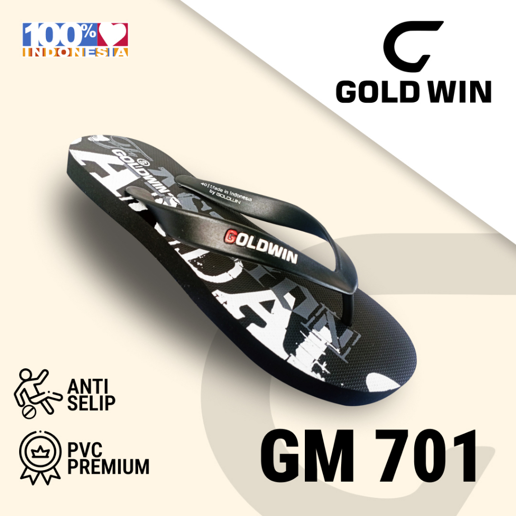 Sandal Jepit GOLDWIN GM 701 Hitam Anti Slip Premium Size 3842