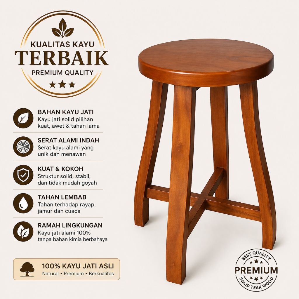 Dingklik bar / Kursi bar mini / Kursi mini bar / Kursi Cafe / Kursi mini bar cafe / Kursi kayu jati