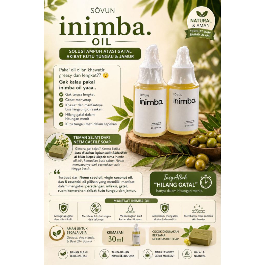 MINYAK UNTUK GATAL SCABIES /  INIMBA OIL / NEEM SEEDS OIL / MINYAK GATAL / MINYAK GATAL SCABIES
