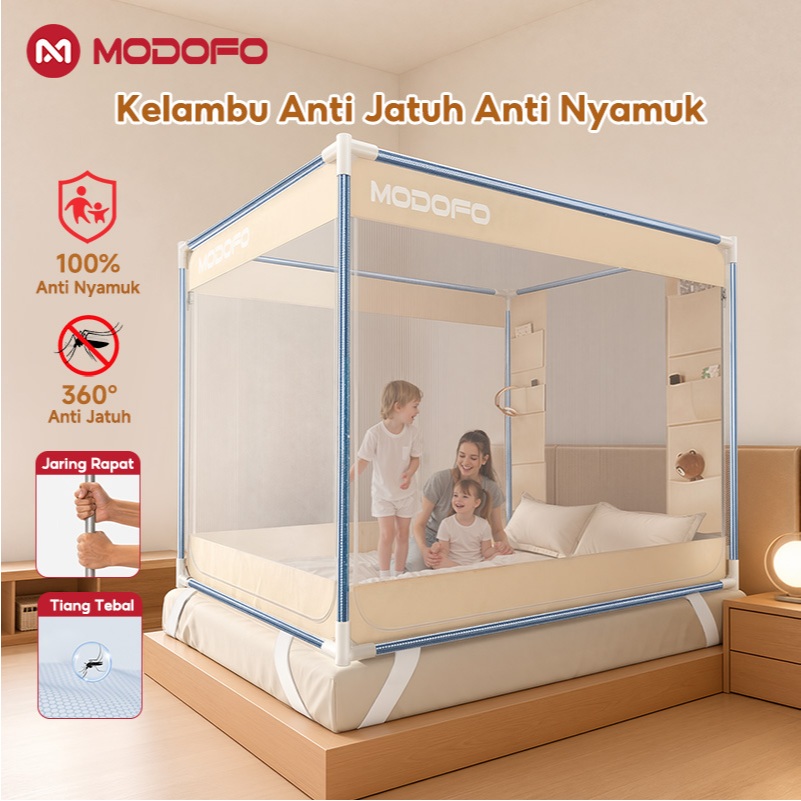 [COD]MODOFO Kelambu Bayi Anti Nyamuk Tebal Lipat 180x200 Kelambu Lipat Kelambu Gantung Tirai Magnet 