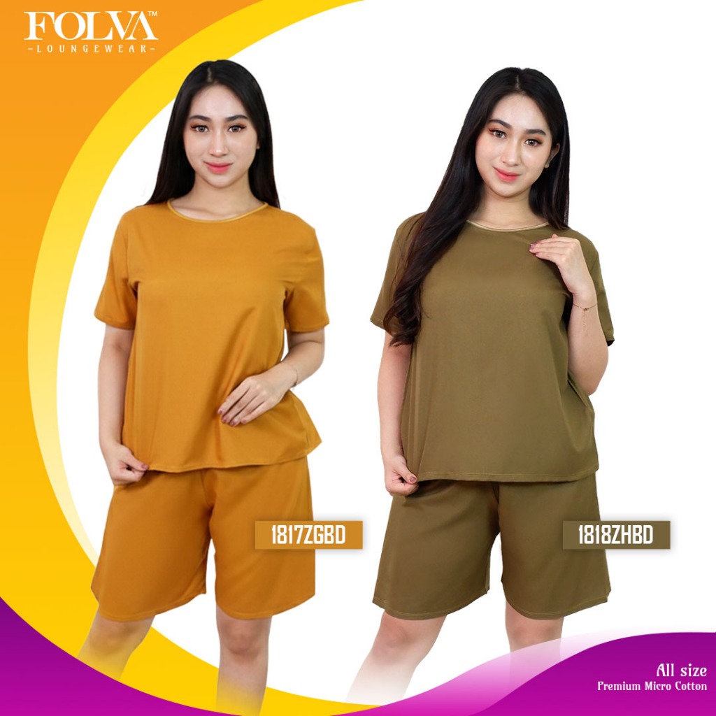 FOLVA Baju rumah wanita katun premium halus atasan setelan celana pendek