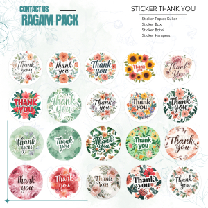 20 pcs - 5cm Label Thank You Sticker Thank you Sticker Makanan Sticker Minuman Label Makanan Label M