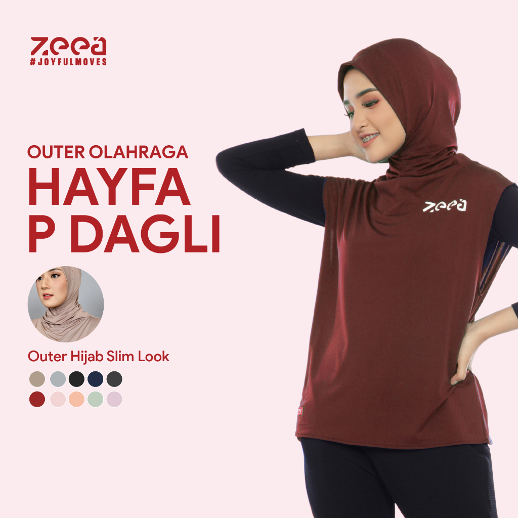 Zeea Outer Sport Hijab Panjang Polos Kerudung Sport Olahraga Dagli