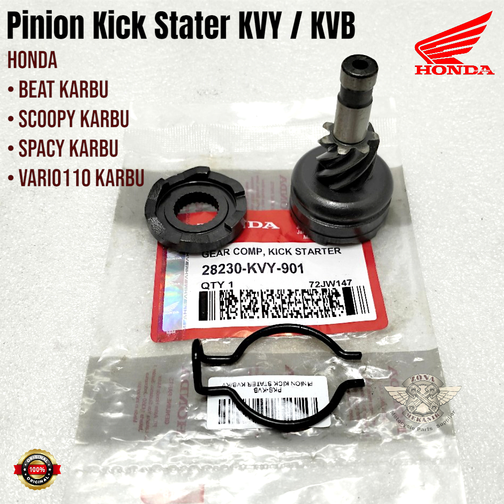 Pinion Kick Stater Honda Beat Karbu Spacy Scoopy Vario 110 Karbu Original Gear Gigi Pinion KVY