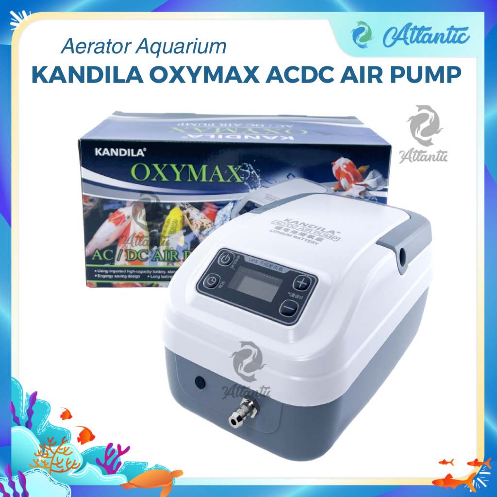 Kandila OXYMAX 300 500 700 Aerator AC DC Aquarium Kolam Koi Pompa Udara Kandila OXYMAX