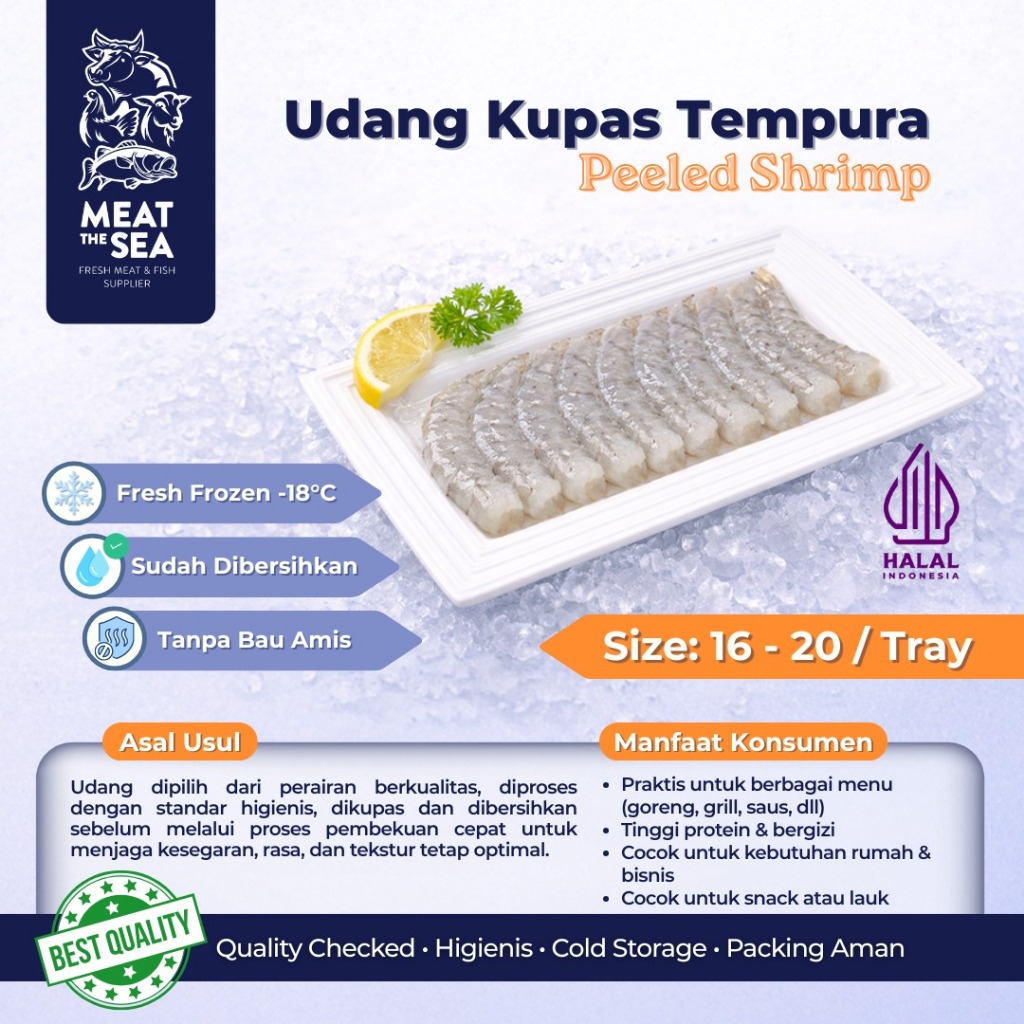 Udang Kupas | Udang Tempura | Udang Sushi | Nobashi Prawn | Frozen