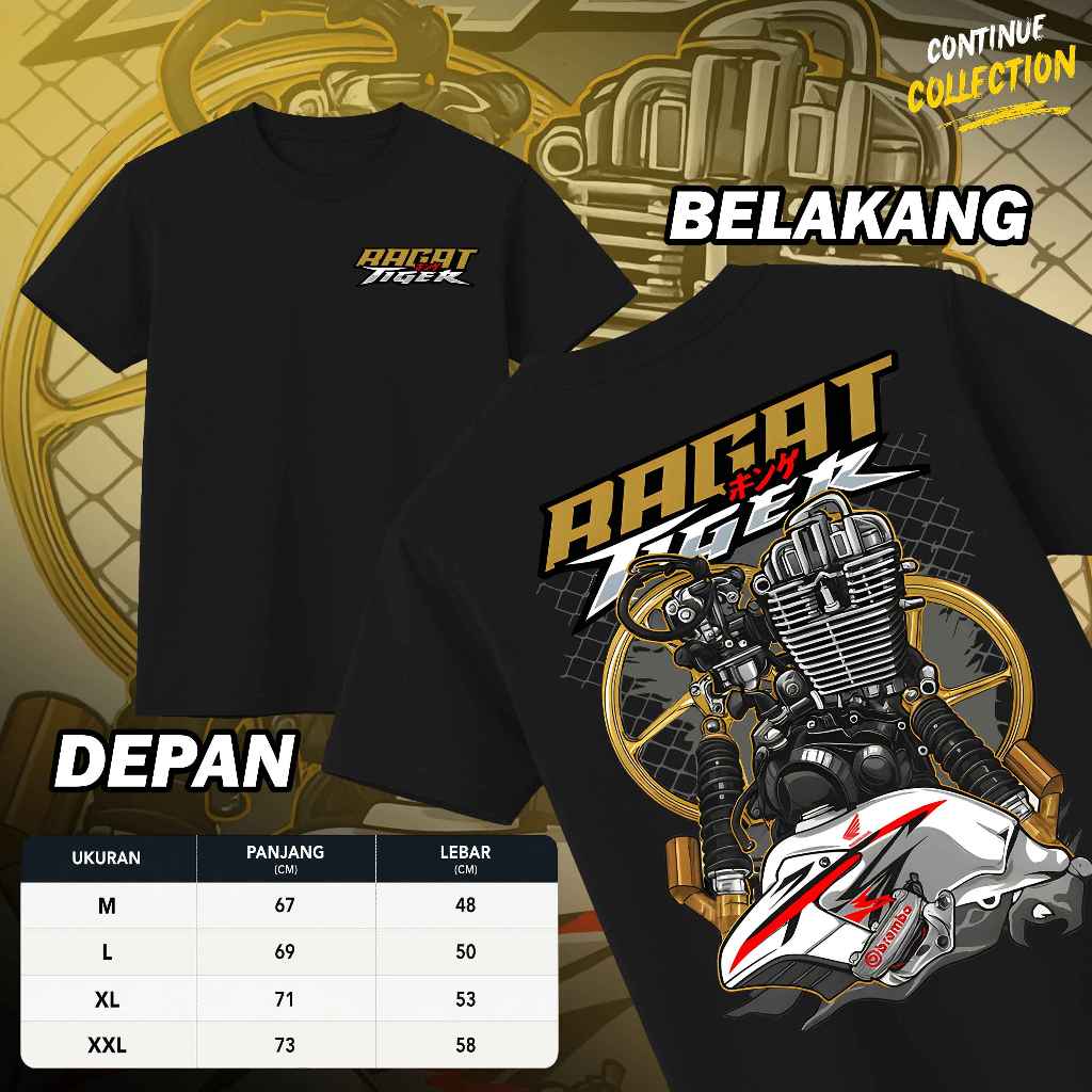 Baju Kaos Honda Ragat Tiger 2000 Gank Gang Revo Lama Herex Distro Original