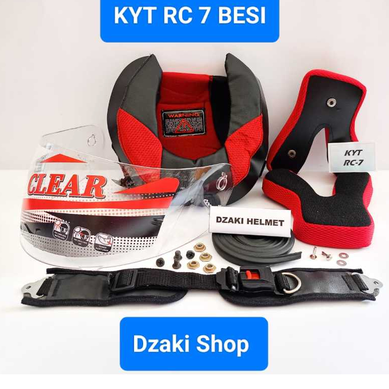 PAKET SPAREPART HELM KYT RC 7, KYT RC SEVEN, KYT RC7 Kancing BESI. BUSA HELM KYT RC 7 + KACA HELM KY