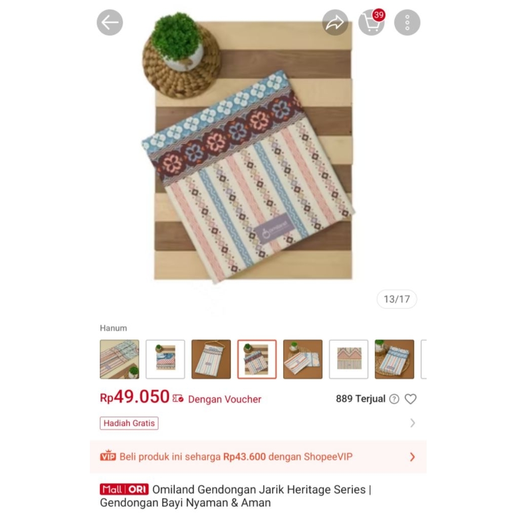 (BARU BUKAN PL)Omiland Gendongan Bayi Jarik Batik Motif Elegan