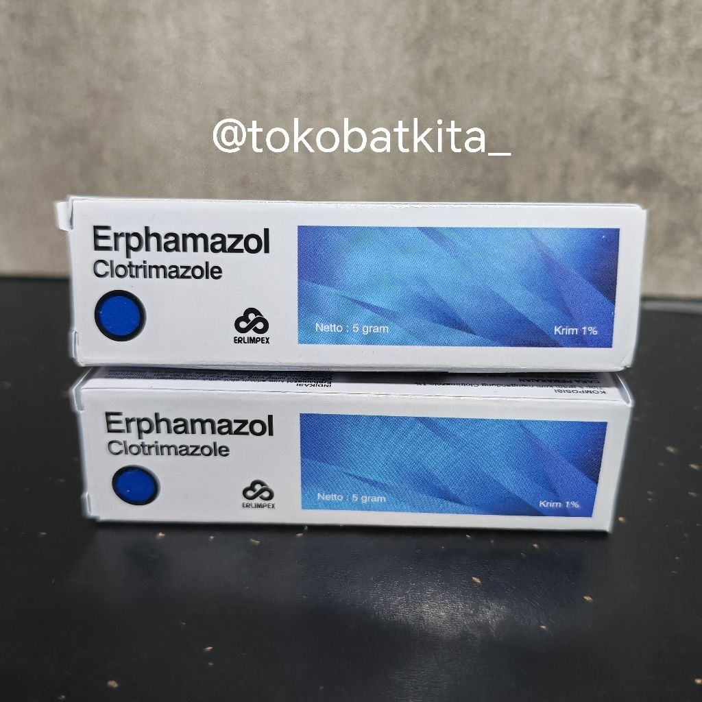 SALEP ERPHAMAZOL CLOTRIMAZOLE / OBAT JAMUR KULIT PANU KUDIS KURAP INFEKSI JAMUR