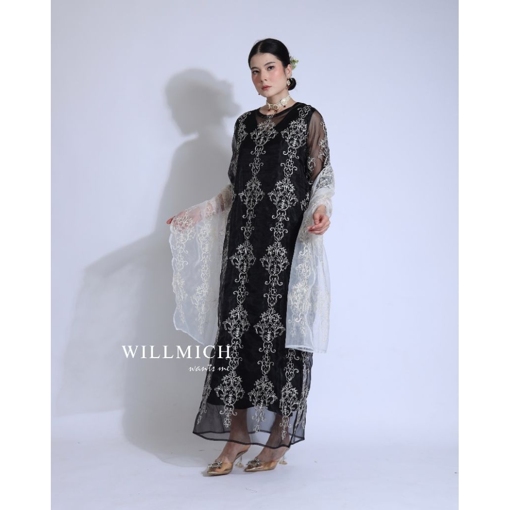 Set Dress Embroidery Organdyincluding Dress embroidery, inner satin silk, shawl -6