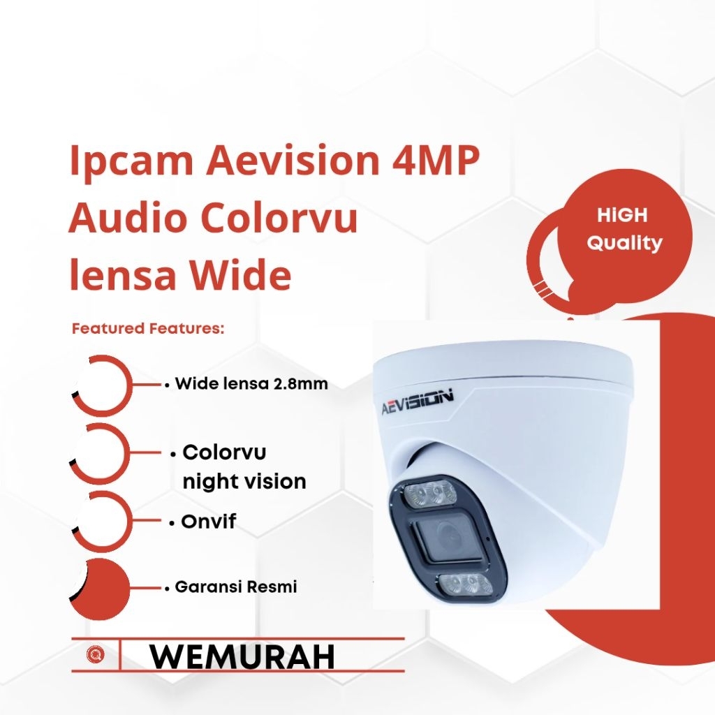 Ipcam indoor Aevision 4MP Audio Colorvu - Ipcam Indoor Colorvu -Ipcam Wide lensa