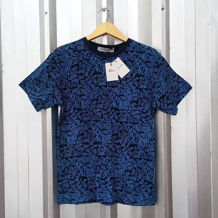 Kaos Tshirt Dior FullPrint Blue
