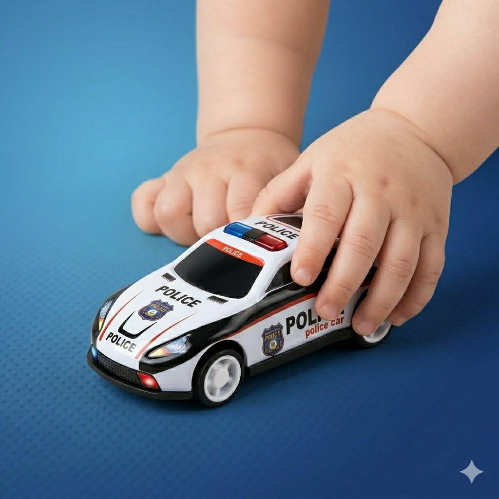 Mainan Mobil Polisi Kecil Tarik Lepas – Miniatur Pullback Tanpa Baterai