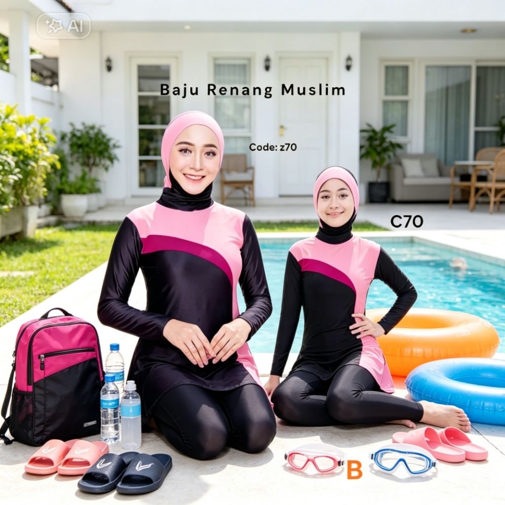 Baju renang wanita muslimah/Baju renang perempuan muslimah/Baju renang wanita dewasa