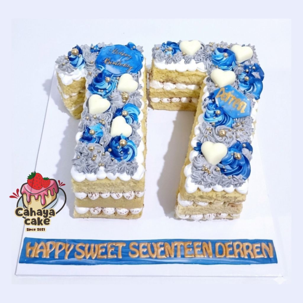 Kue Ulang Tahun Angka / Number Cake / Sweet Seventeen Cake