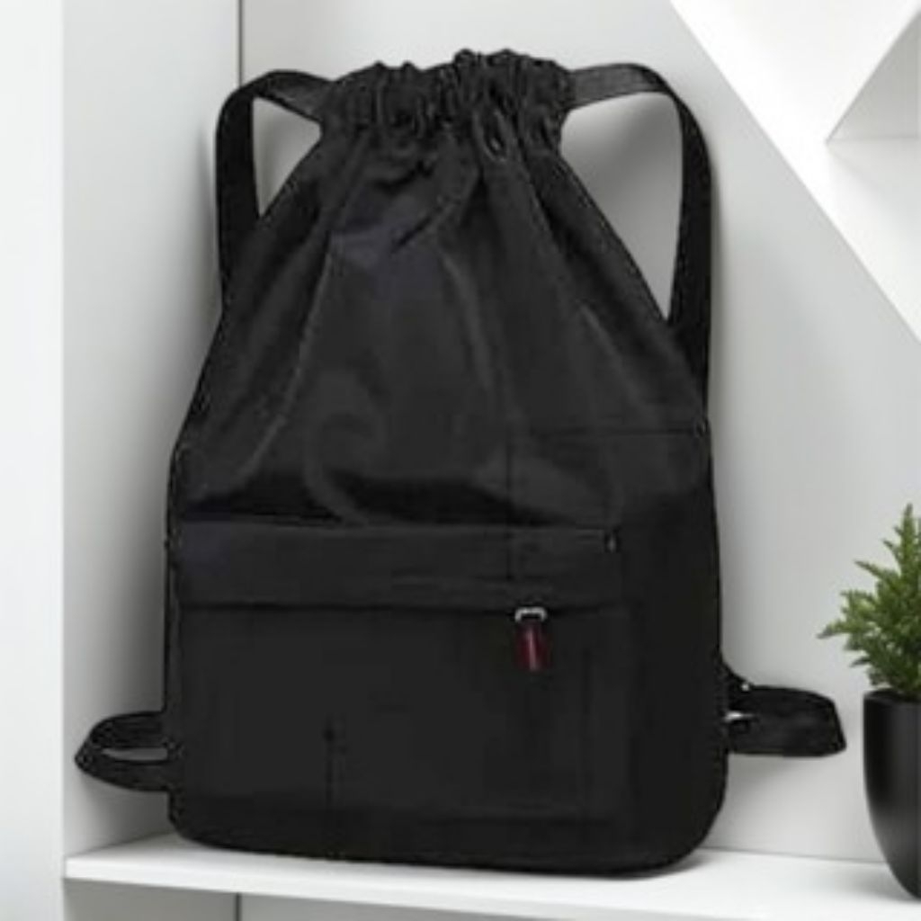 COD Tas Ransel Gendong Serut Pria dan Wanita Anti Air /  Kantong Serut bahan cordura tebal