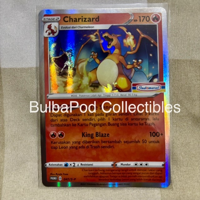 Pokemon TCG Indonesian Charizard PROMO 047/S-P Indomaret [CREASE]