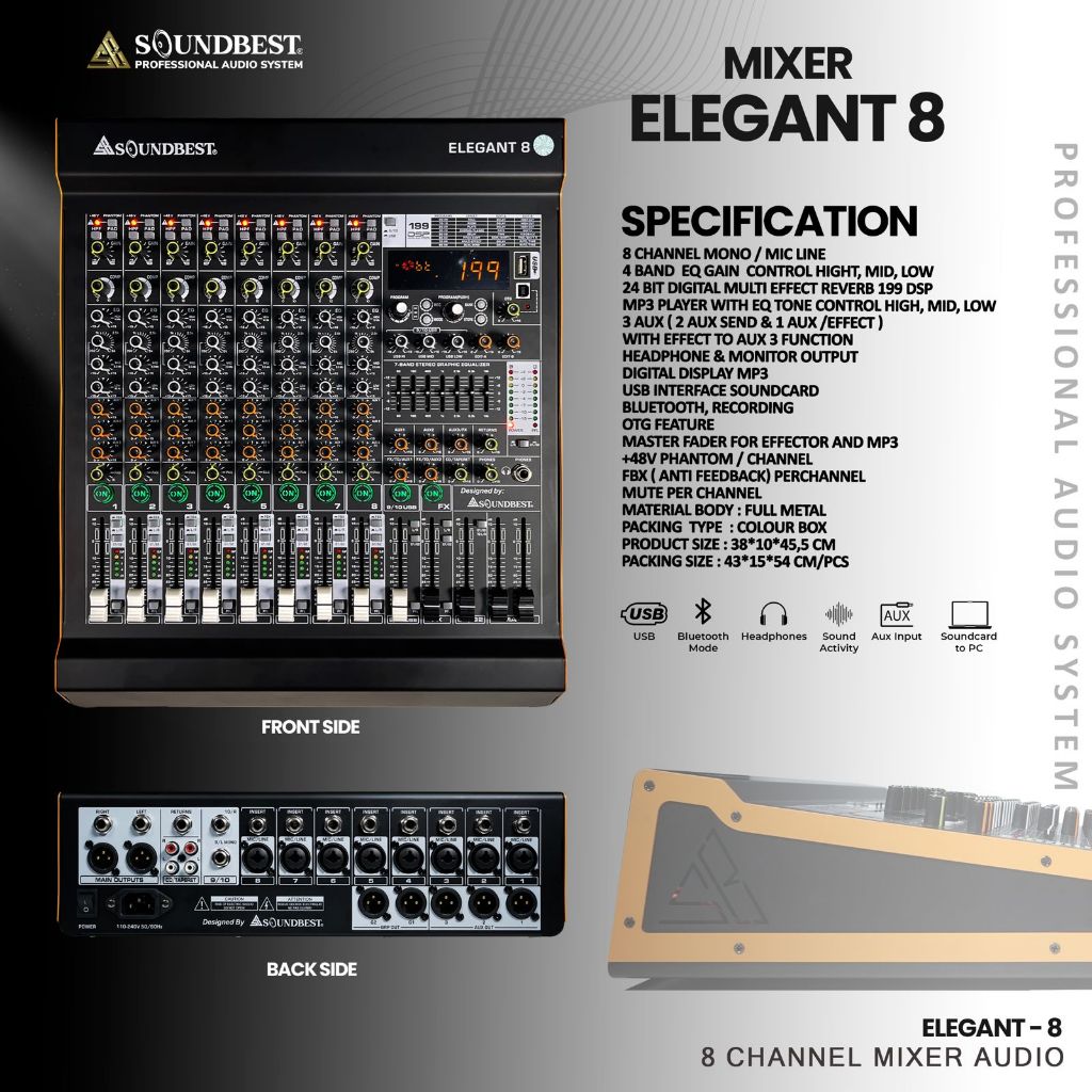 Mixer Soundbest ELEGANT 4 / 6 / 8 / 12 Canel komplit kompresor