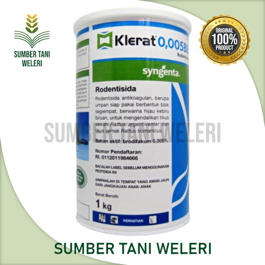 RODENTISIDA KLERAT 0,005 BB - RODENTISIDA UMPAN PADAT - 1 KG - PT SYNGENTA