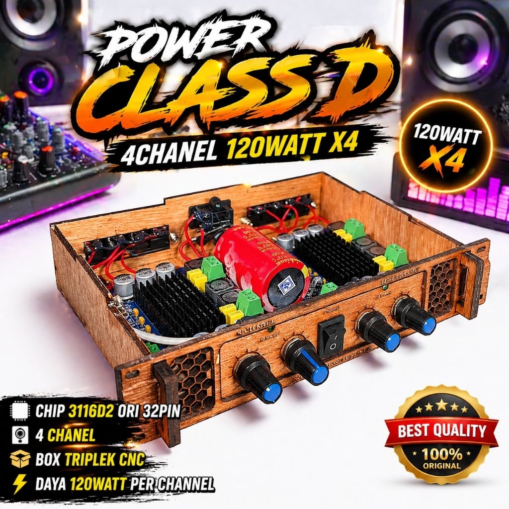 POWER MINI CLASS D TPA 3116D2 ORIGINAL 32PIN 4CHANEL 120WATT .. AMPLIFIER MINI TPA 3116D2 4CHANEL SU